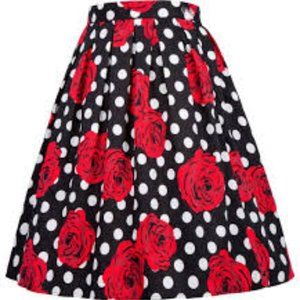 Grace Karin Rose Polka Dot Skirt